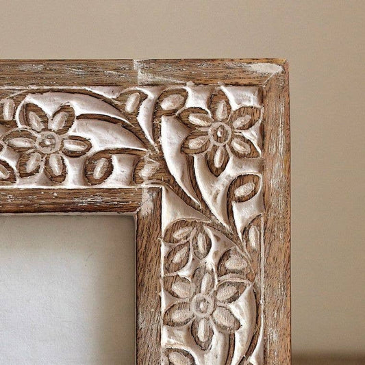Floral Wooden Photo Frame