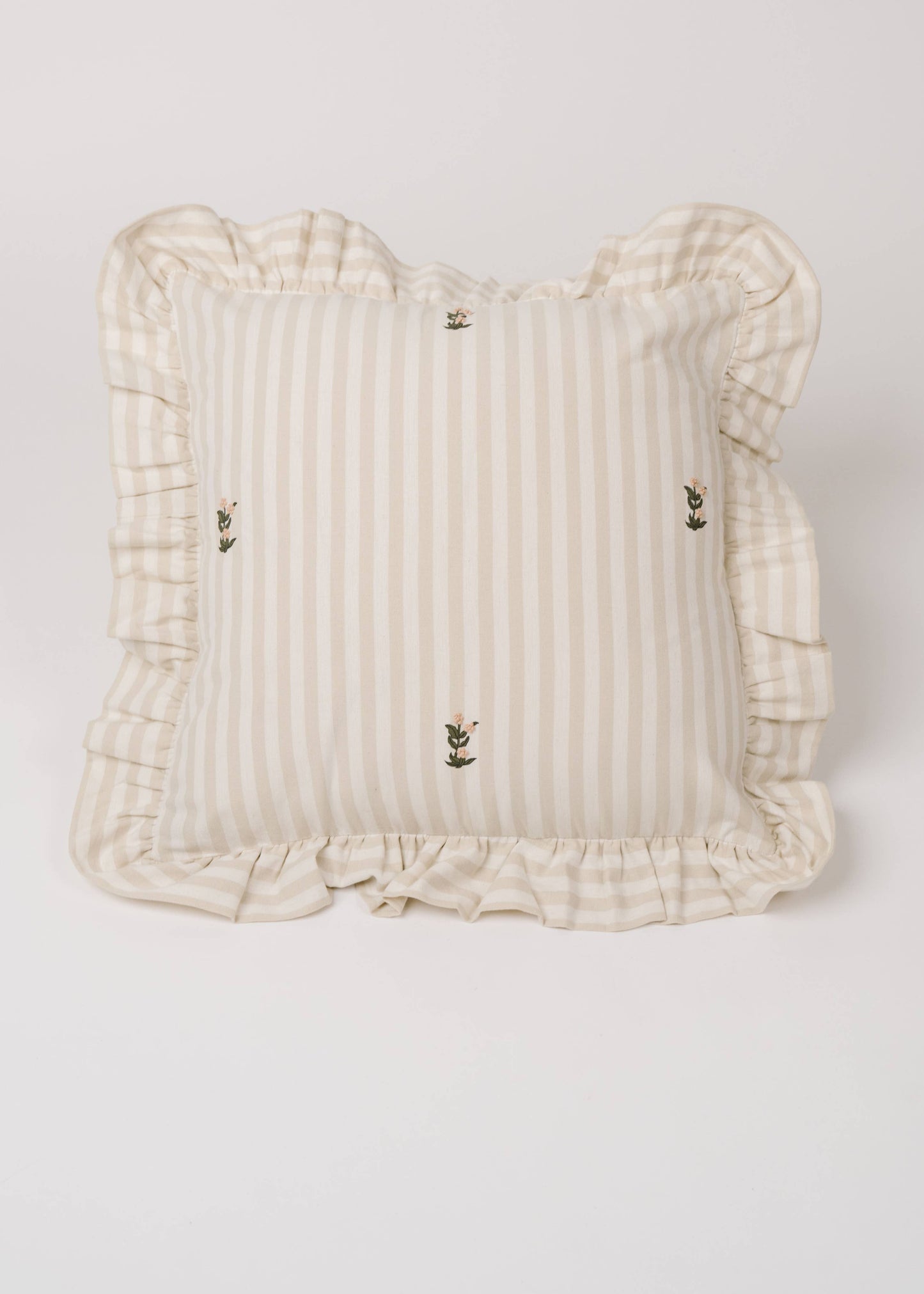 Embroidered Floral Cushion Cover