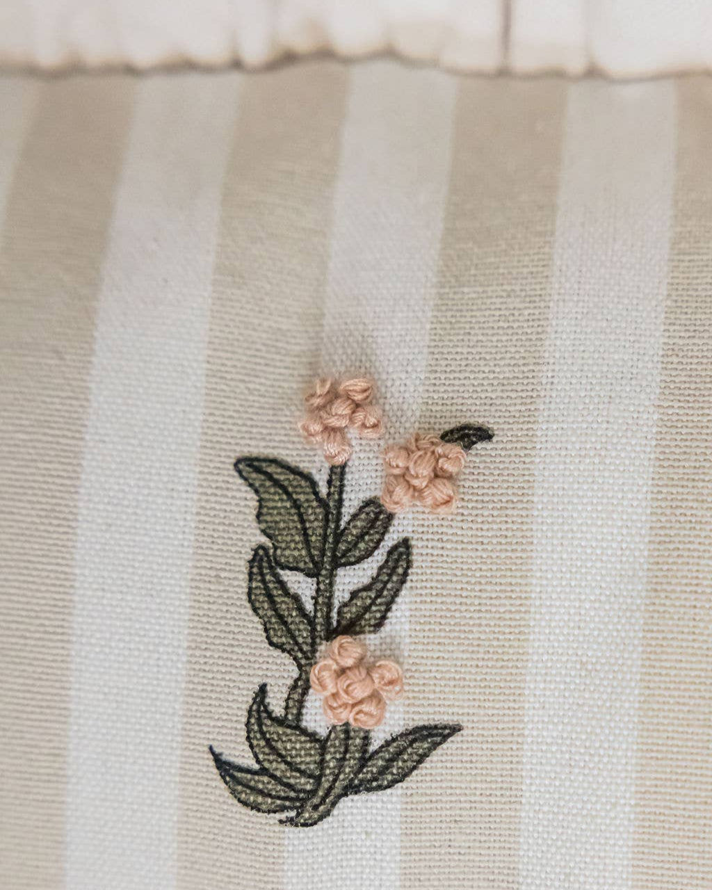 Embroidered Floral Cushion Cover