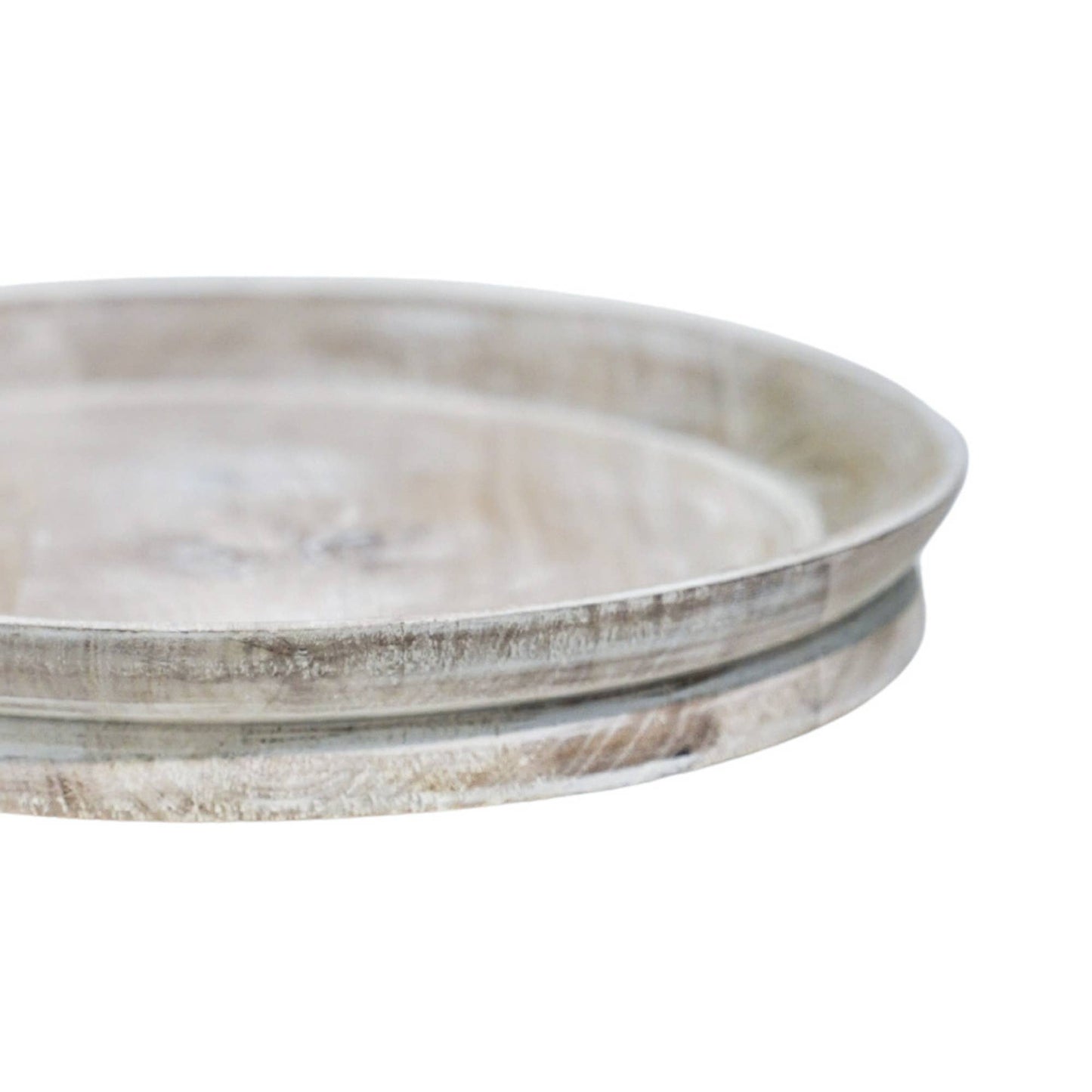White Wash Wooden Candle Tray