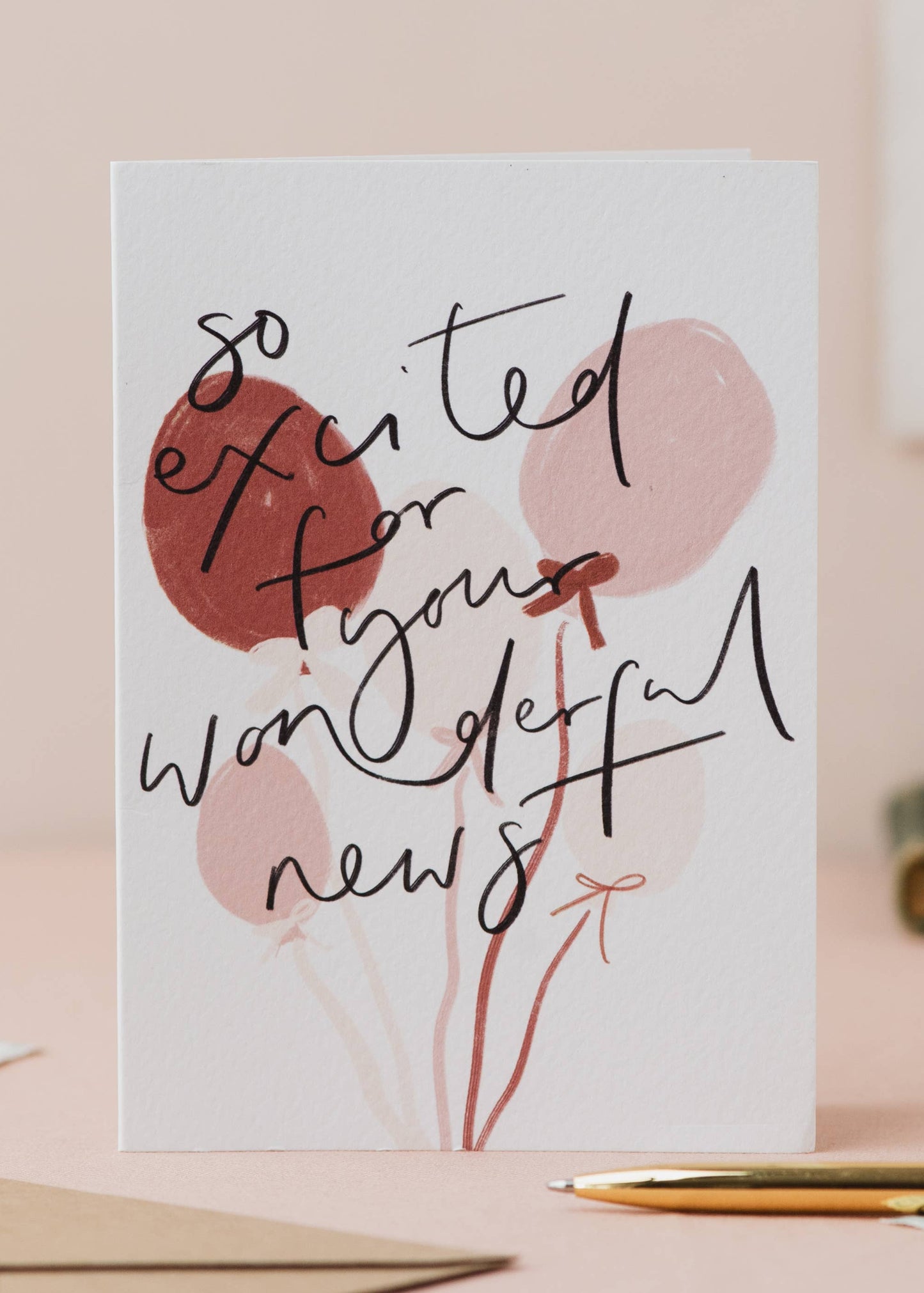 Balloon 'So excited for your wonderful news' Good News Card