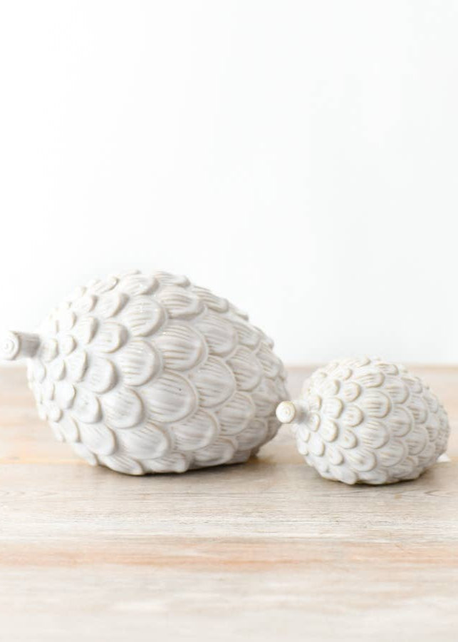 Decorative White Ceramic Artichoke