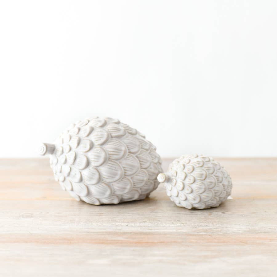 Decorative White Ceramic Artichoke