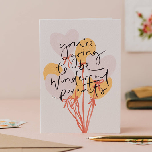 Balloon 'You're Going to Be Wonderful Parents' Baby Card