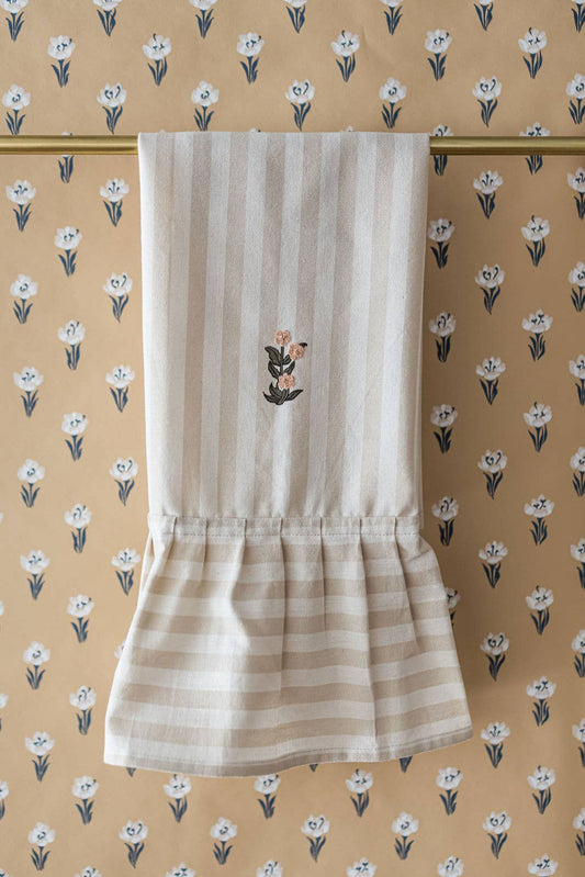 Embroidered Floral Towel
