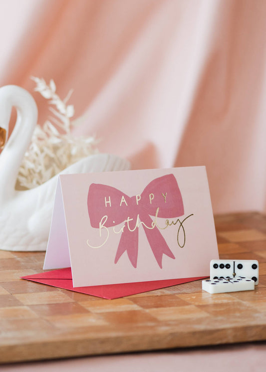 Pink Bow 'Happy Birthday’ Card